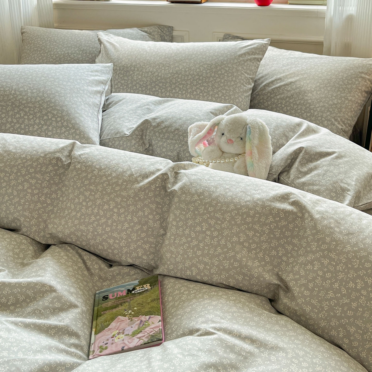 91家纺网 家纺一手货源 找家纺 柠馨 2026新款13372全棉印花单被套被套单件-薇丽 彼岸-灰