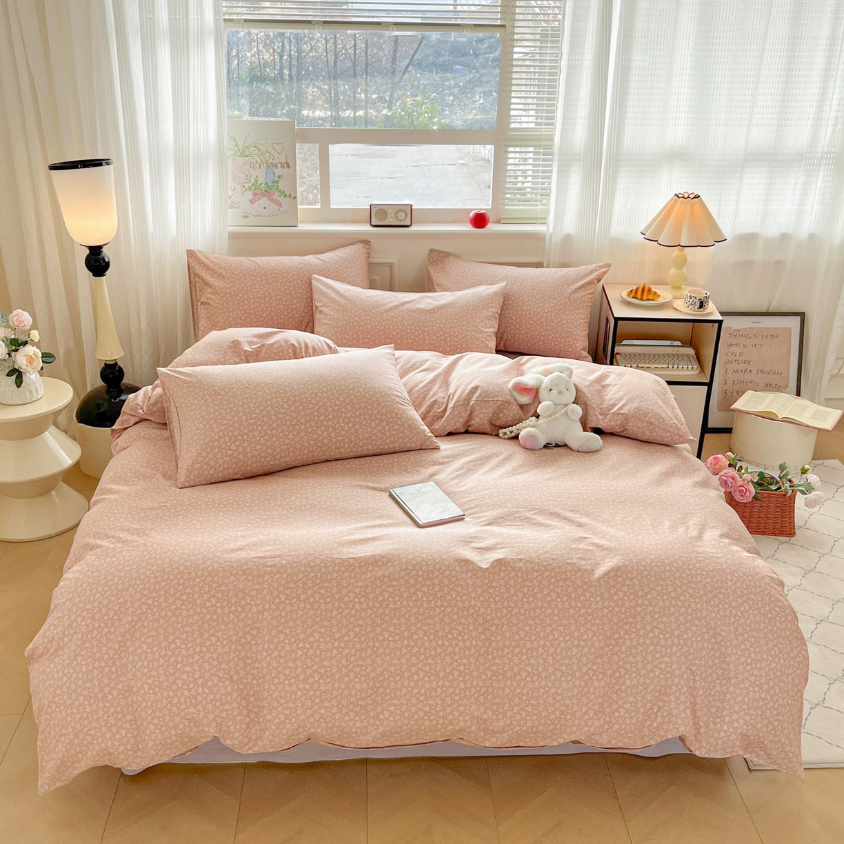 91家纺网 家纺一手货源 找家纺 柠馨 2026新款13372全棉印花单被套被套单件-薇丽 彼岸-粉