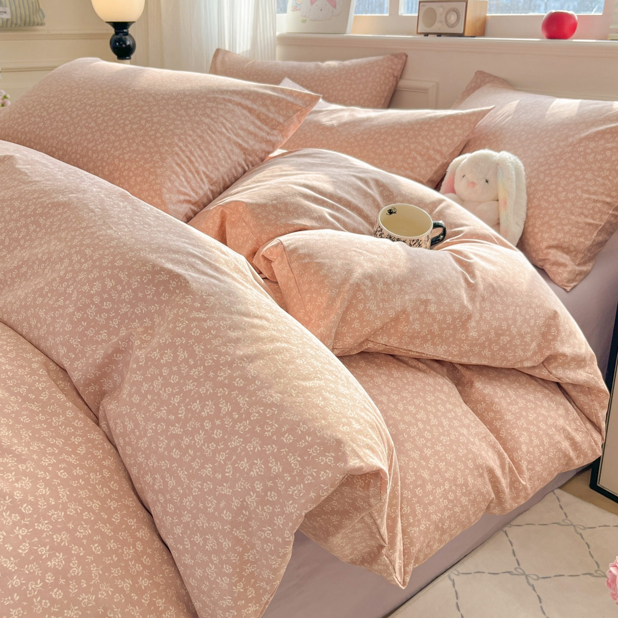 91家纺网 家纺一手货源 找家纺 柠馨 2026新款13372全棉印花单被套被套单件-薇丽 彼岸-粉