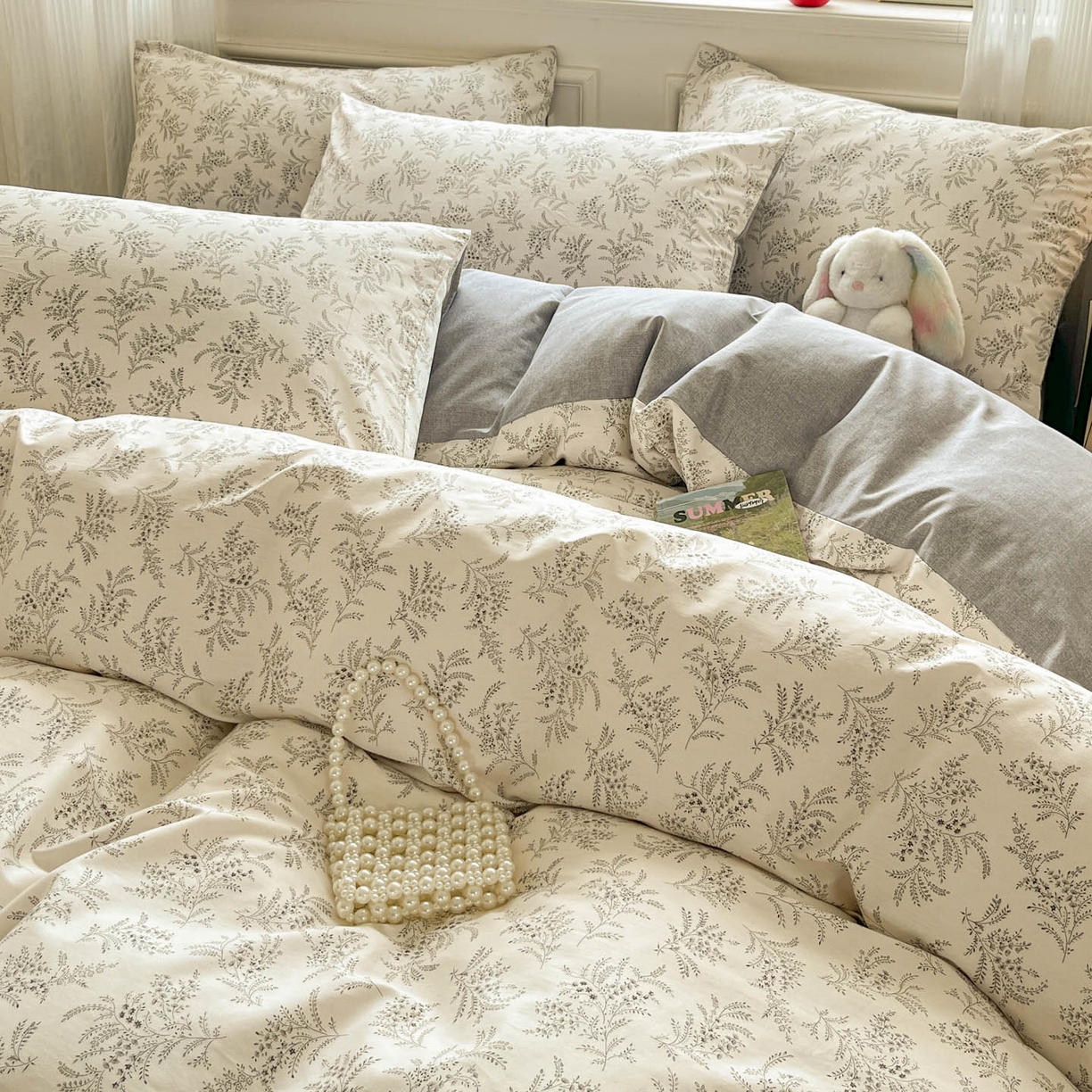 91家纺网 家纺一手货源 找家纺 柠馨 2026新款13372全棉印花单被套被套单件-薇丽 麦素