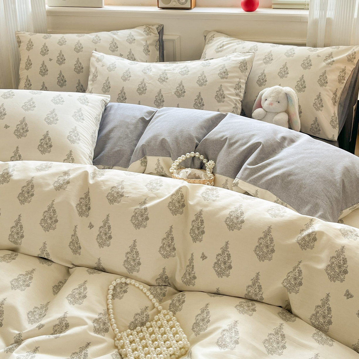 91家纺网 家纺一手货源 找家纺 柠馨 2026新款13372全棉印花单被套被套单件-薇丽 梵音