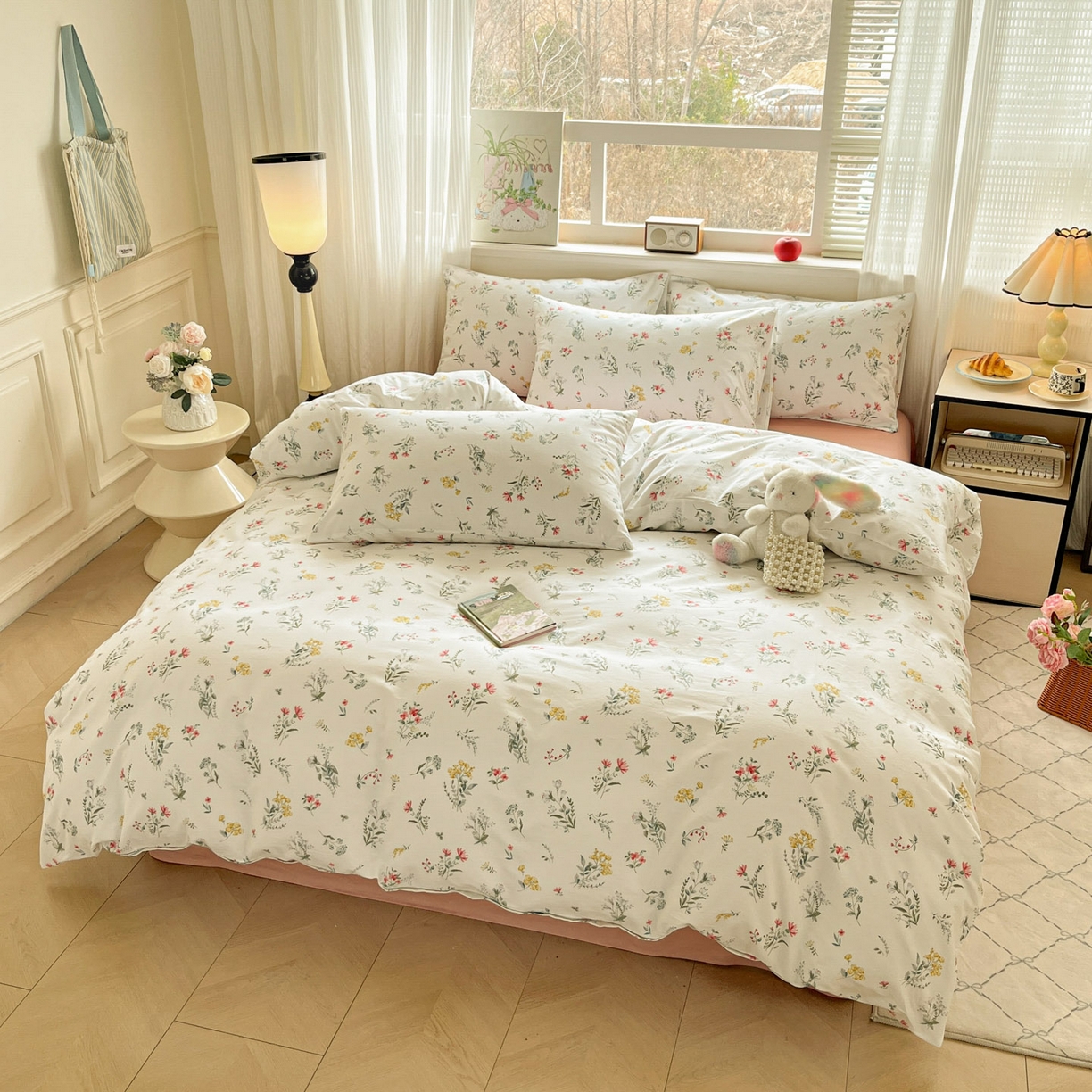 91家纺网 家纺一手货源 找家纺 柠馨 2026新款13372全棉印花单被套被套单件-薇丽 锦瑟