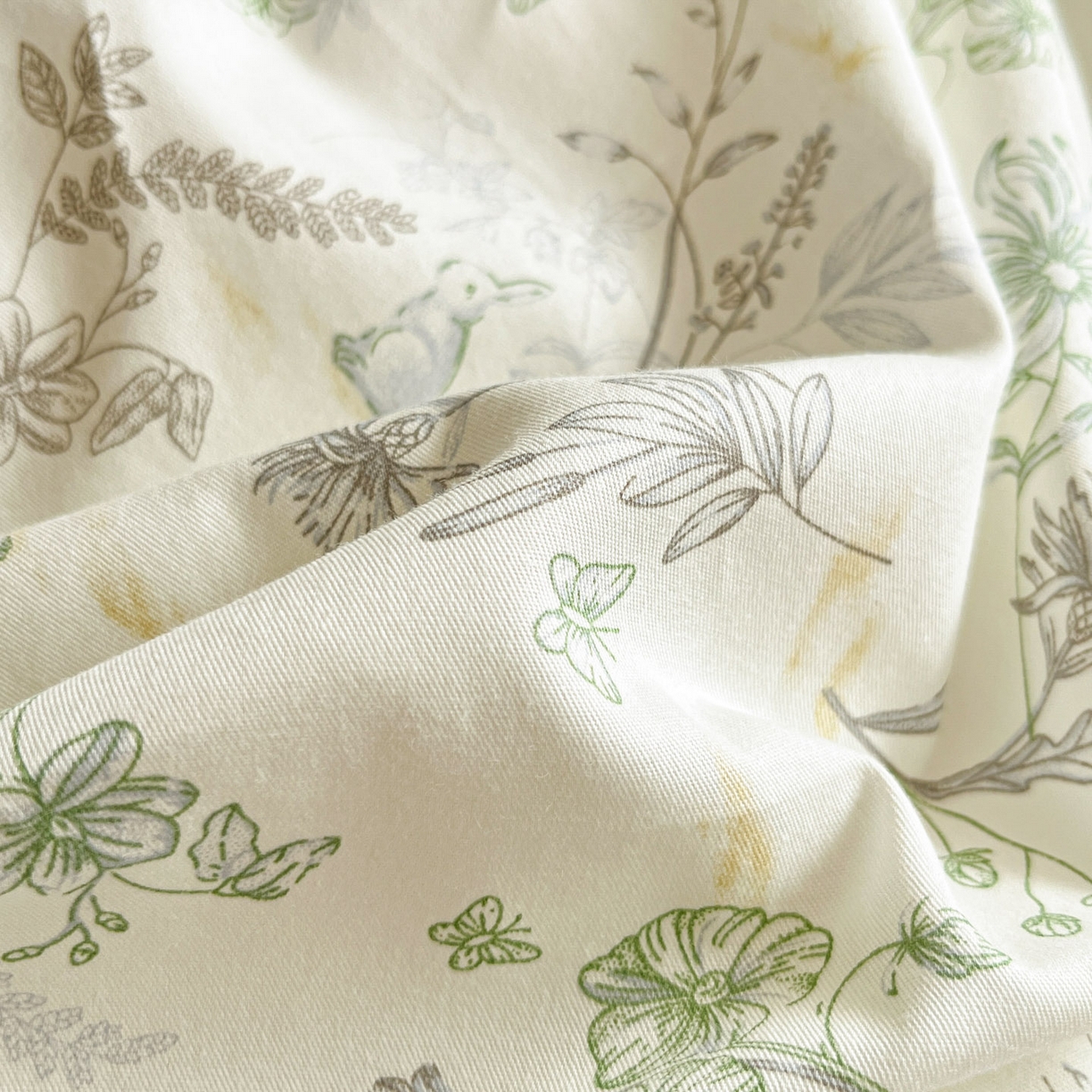 91家纺网 家纺一手货源 找家纺 柠馨 2026新款13372全棉印花单被套被套单件-薇丽 纯真-绿