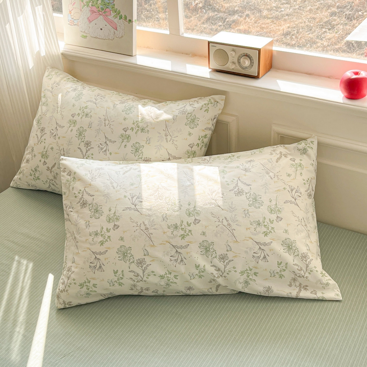 91家纺网 家纺一手货源 找家纺 柠馨 2026新款13372全棉印花单被套被套单件-薇丽 纯真-绿