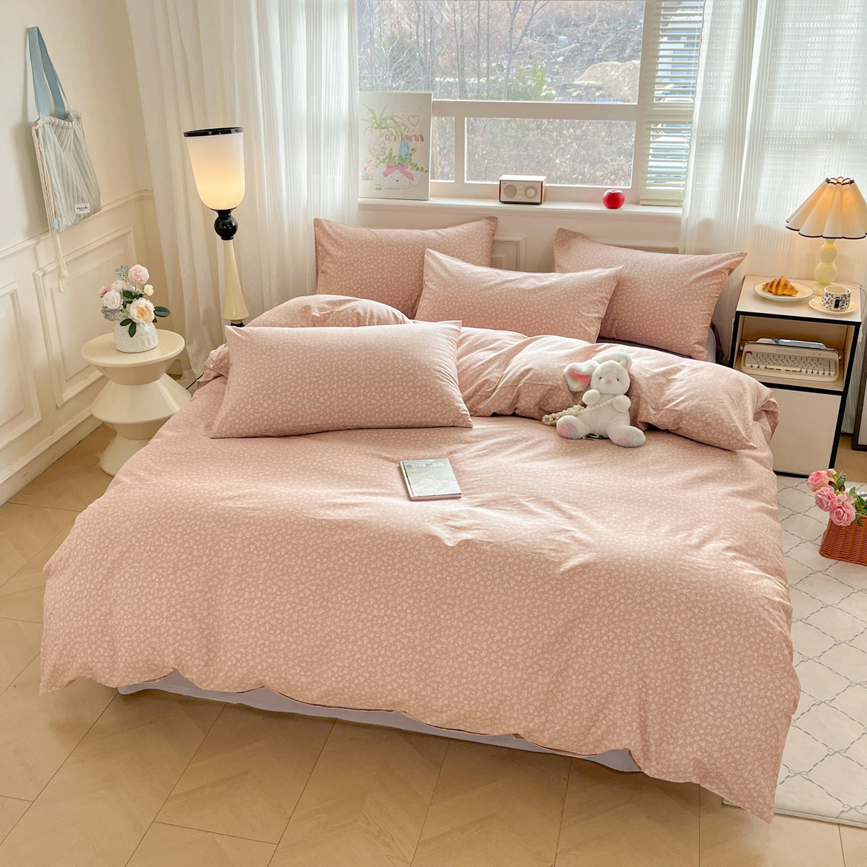 91家纺网 家纺一手货源 找家纺 柠馨 2026新款13372全棉印花单被套被套单件-薇丽 彼岸-粉