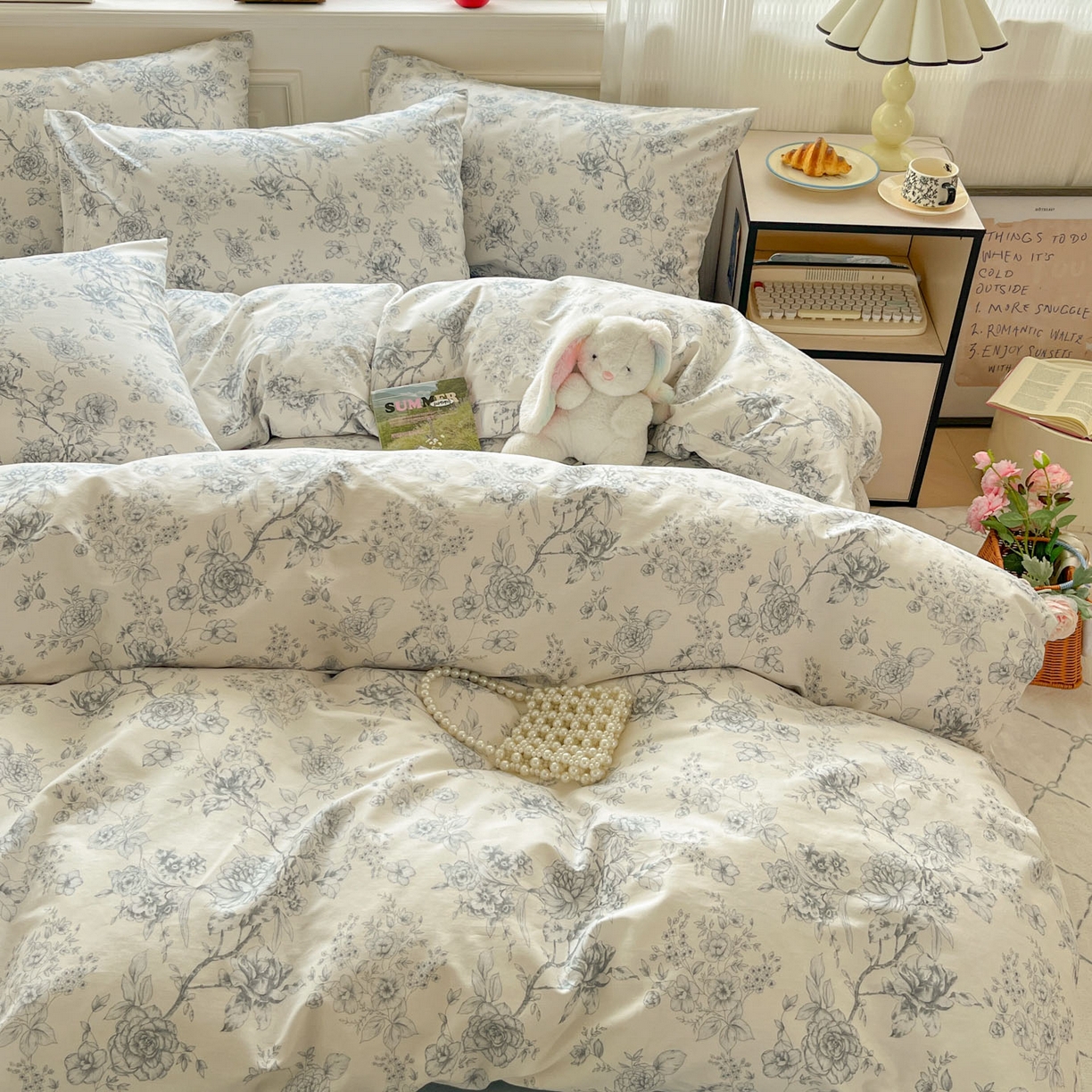 柠馨 2026新款13372全棉印花单被套被套单件-薇丽 流影