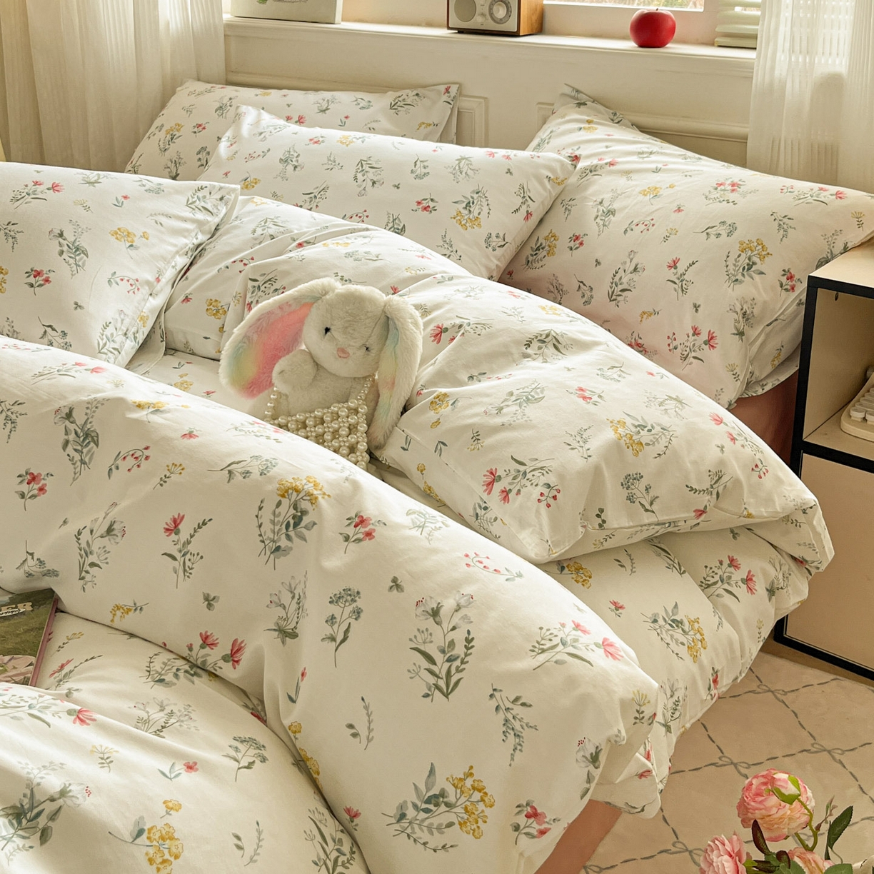 91家纺网 家纺一手货源 找家纺 柠馨 2026新款13372全棉印花单被套被套单件-薇丽 锦瑟