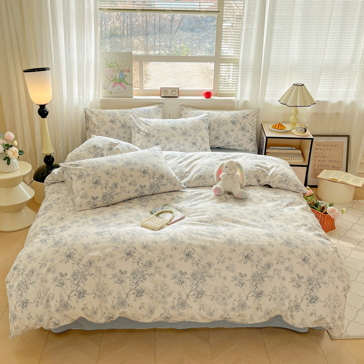 91家纺网 家纺一手货源 找家纺 柠馨 2026新款13372全棉印花单被套被套单件-薇丽 流影