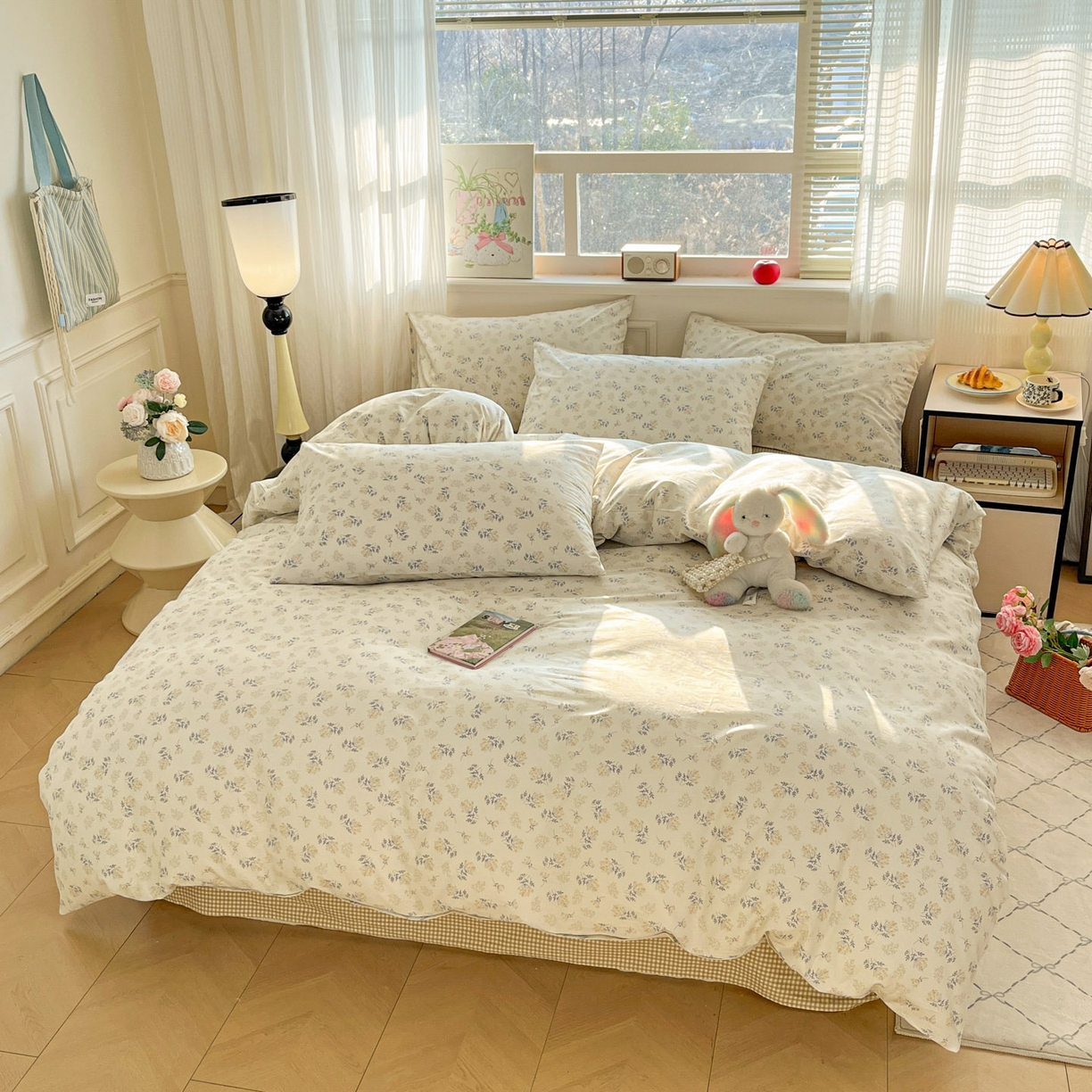 91家纺网 家纺一手货源 找家纺 柠馨 2026新款13372全棉印花单被套被套单件-薇丽 秋月