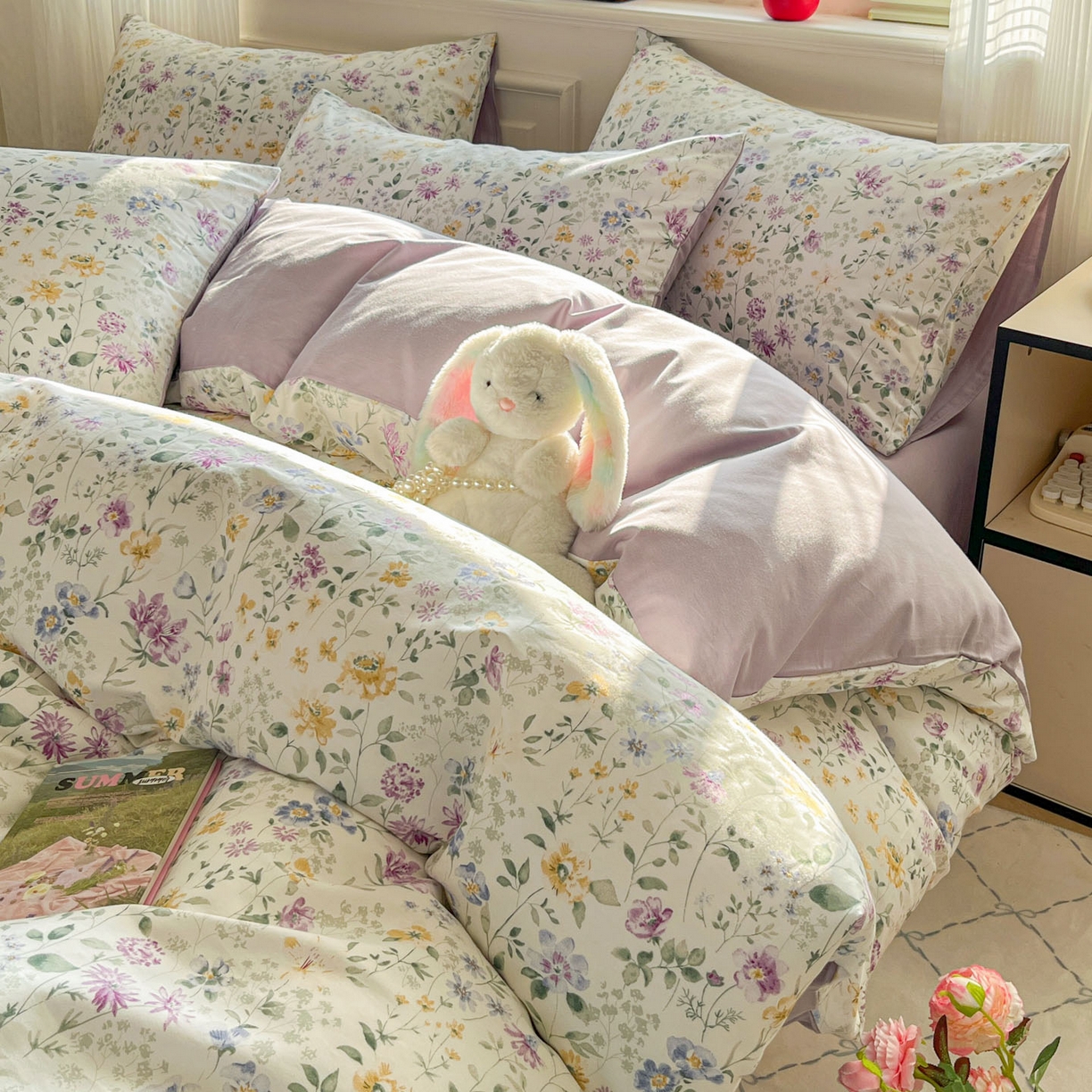 91家纺网 家纺一手货源 找家纺 柠馨 2026新款13372全棉印花单被套被套单件-薇丽 霓裳