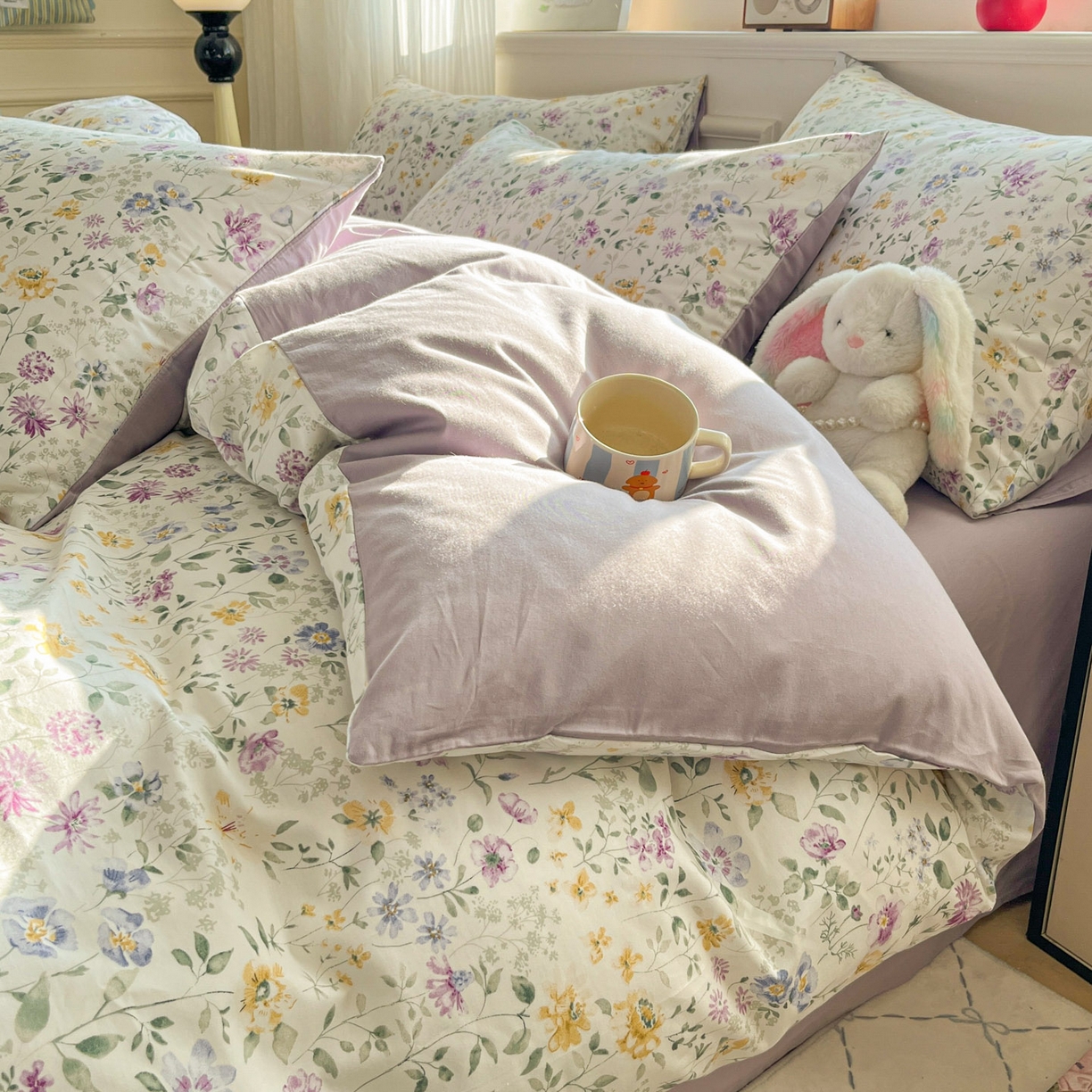 91家纺网 家纺一手货源 找家纺 柠馨 2026新款13372全棉印花单被套被套单件-薇丽 霓裳