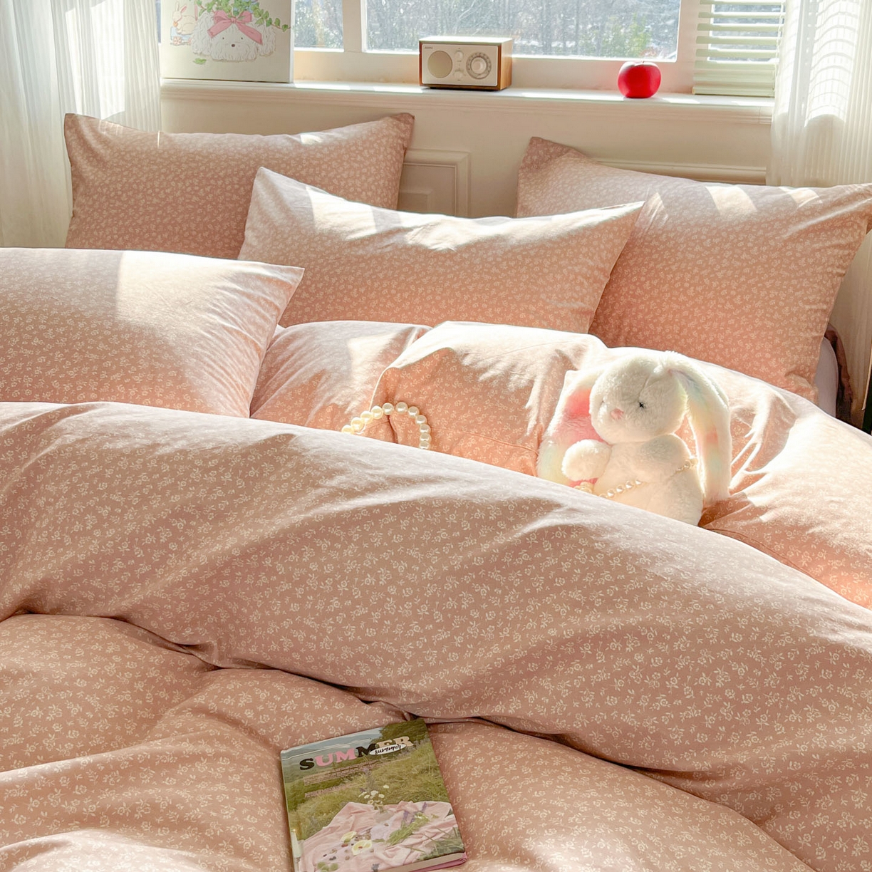 91家纺网 家纺一手货源 找家纺 柠馨 2026新款13372全棉印花单被套被套单件-薇丽 彼岸-粉