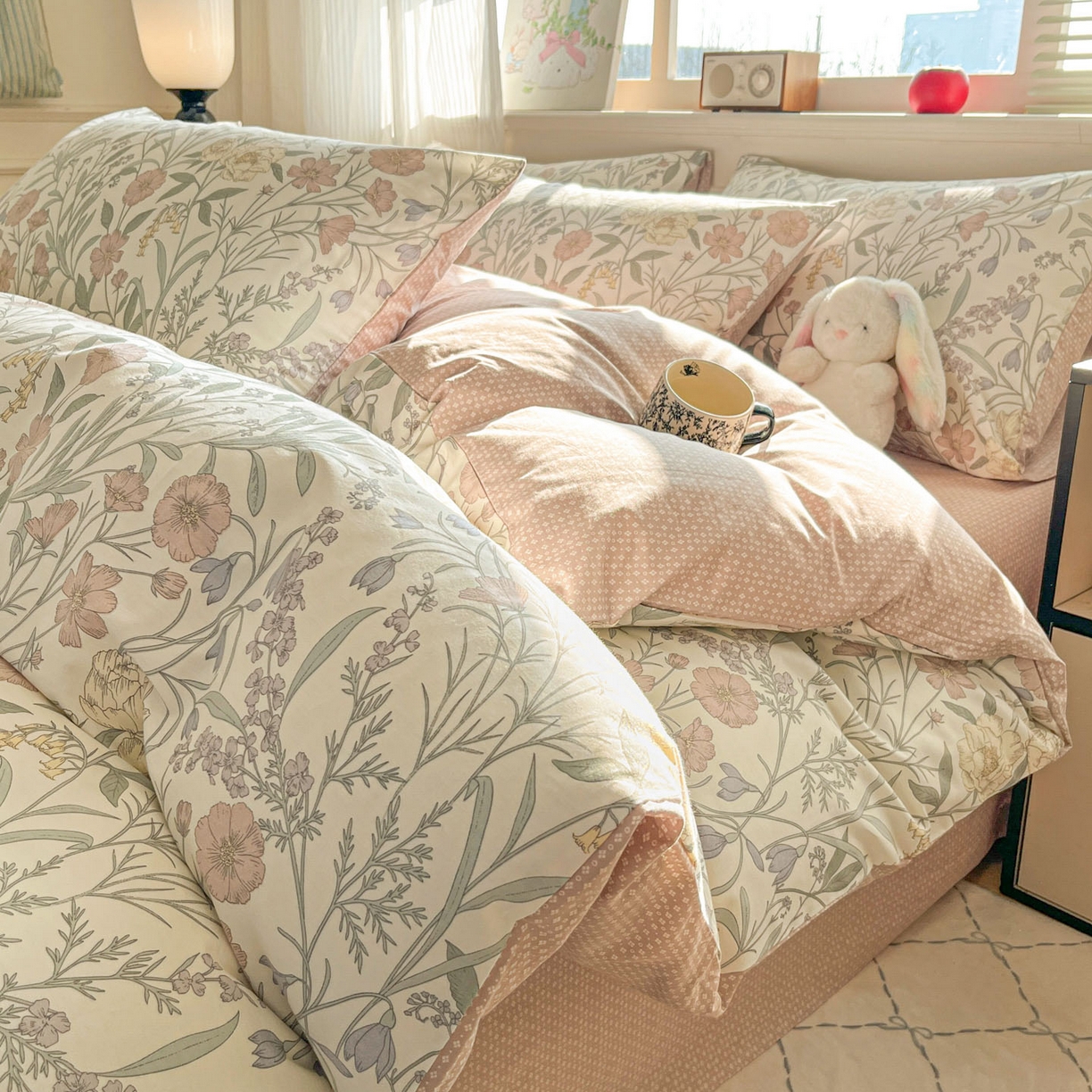 91家纺网 家纺一手货源 找家纺 柠馨 2026新款13372全棉印花单被套被套单件-薇丽 春娆