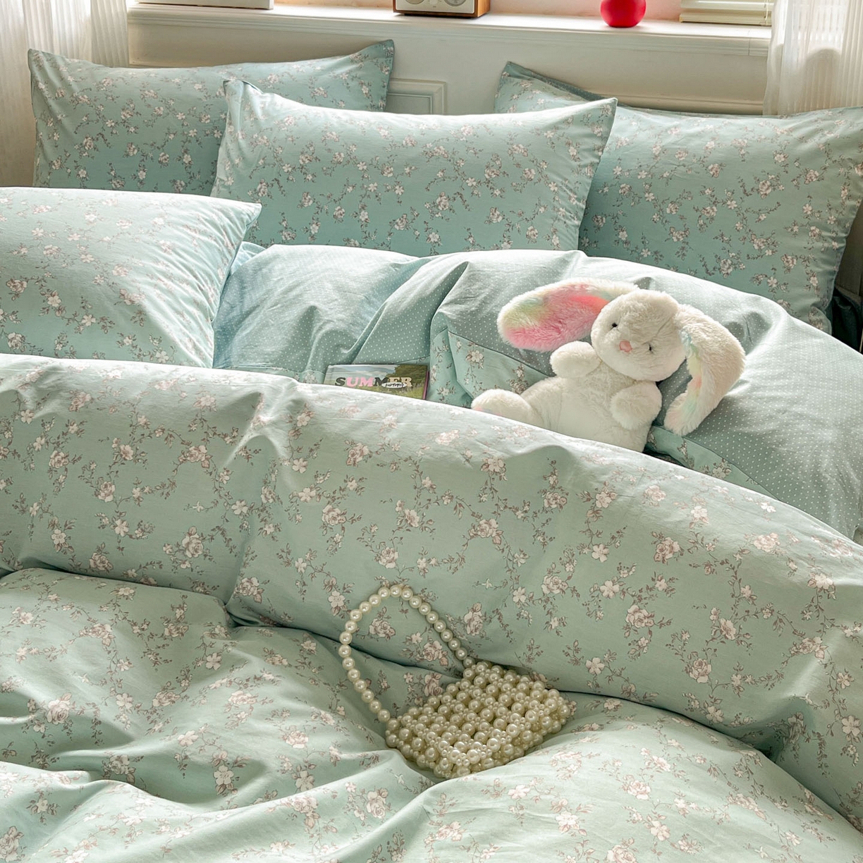 91家纺网 家纺一手货源 找家纺 柠馨 2026新款13372全棉印花单被套被套单件-薇丽 清曲