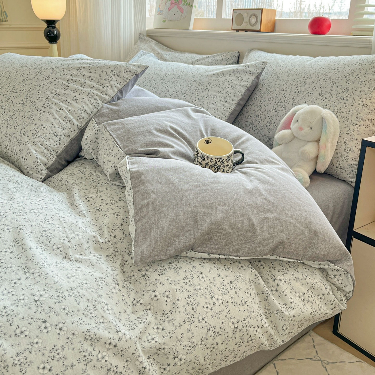 91家纺网 家纺一手货源 找家纺 柠馨 2026新款13372全棉印花单被套被套单件-薇丽 山岚