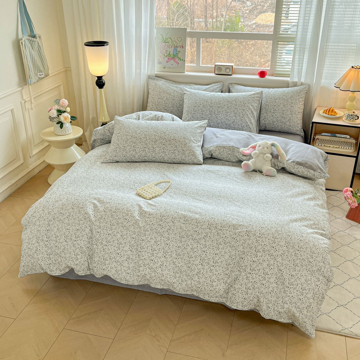 91家纺网 家纺一手货源 找家纺 柠馨 2026新款13372全棉印花单被套被套单件-薇丽 山岚