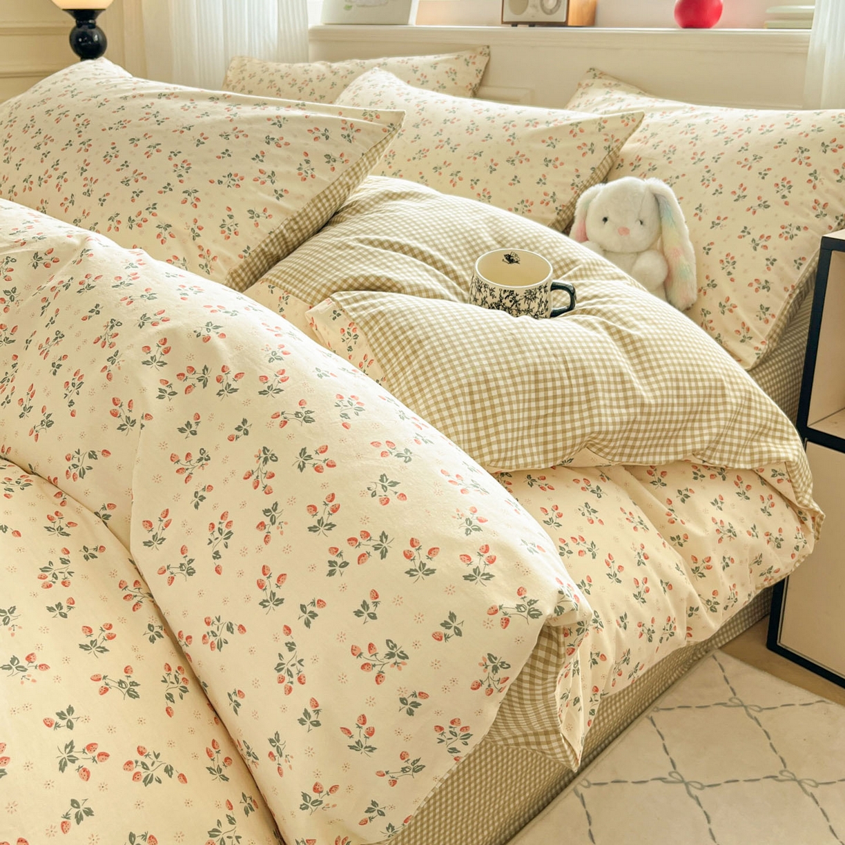 91家纺网 家纺一手货源 找家纺 柠馨 2026新款13372全棉印花单被套被套单件-薇丽 洛尘