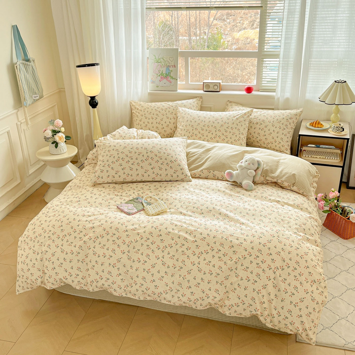 91家纺网 家纺一手货源 找家纺 柠馨 2026新款13372全棉印花单被套被套单件-薇丽 洛尘