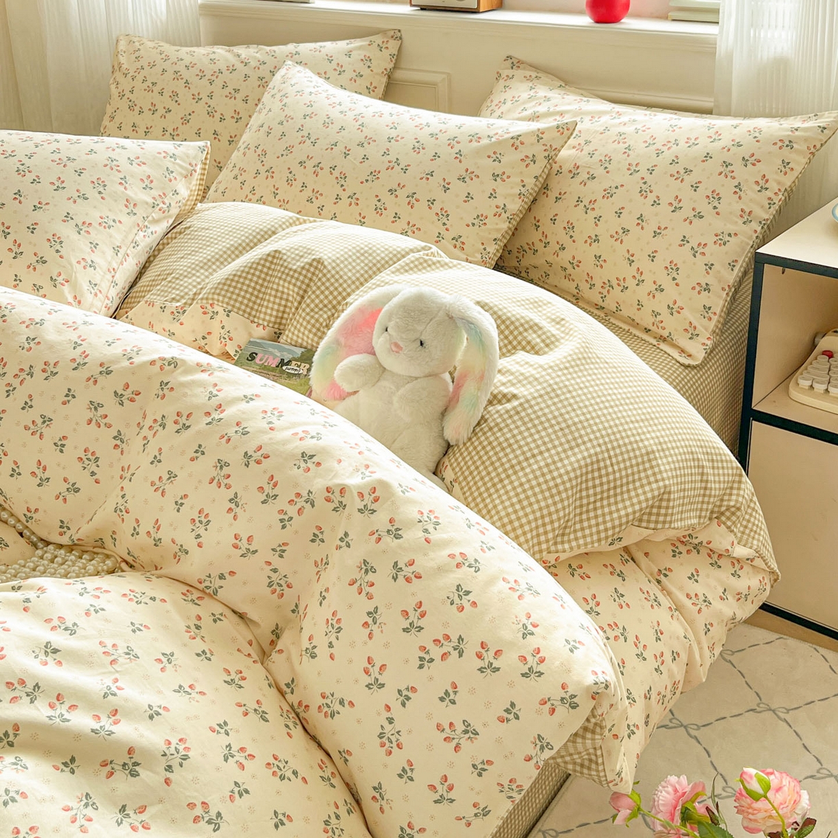 91家纺网 家纺一手货源 找家纺 柠馨 2026新款13372全棉印花单被套被套单件-薇丽 洛尘