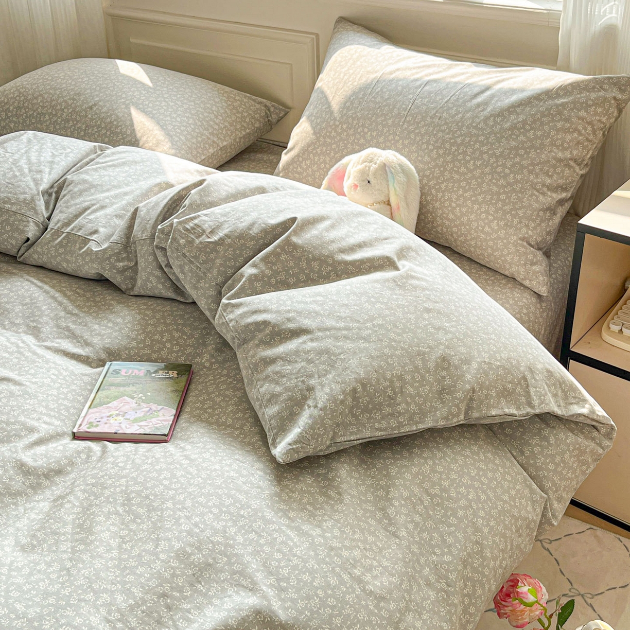 91家纺网 家纺一手货源 找家纺 柠馨 2026新款13372全棉印花单被套被套单件-薇丽 彼岸-灰