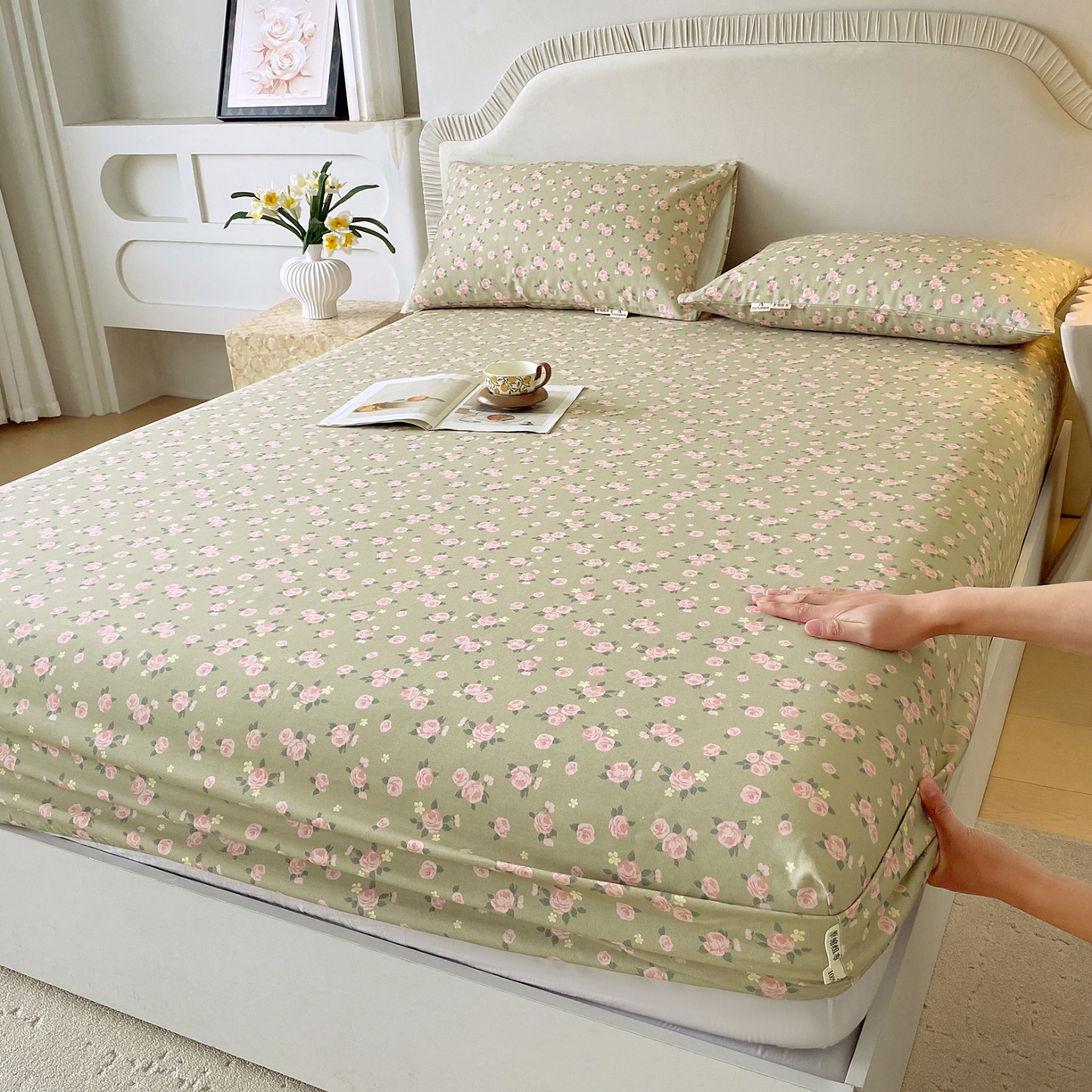 91家纺网 家纺一手货源 找家纺 春皖家纺 2026春夏新品简约款老粗布系列床笠品单床笠 床笠单件 知微