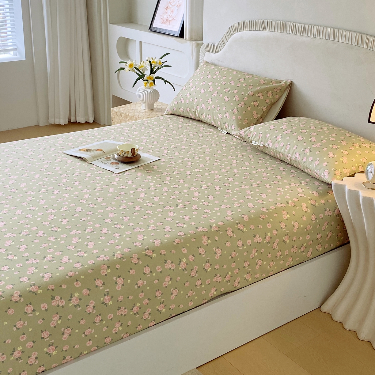 91家纺网 家纺一手货源 找家纺 春皖家纺 2026春夏新品简约款老粗布系列床笠品单床笠 床笠单件 知微