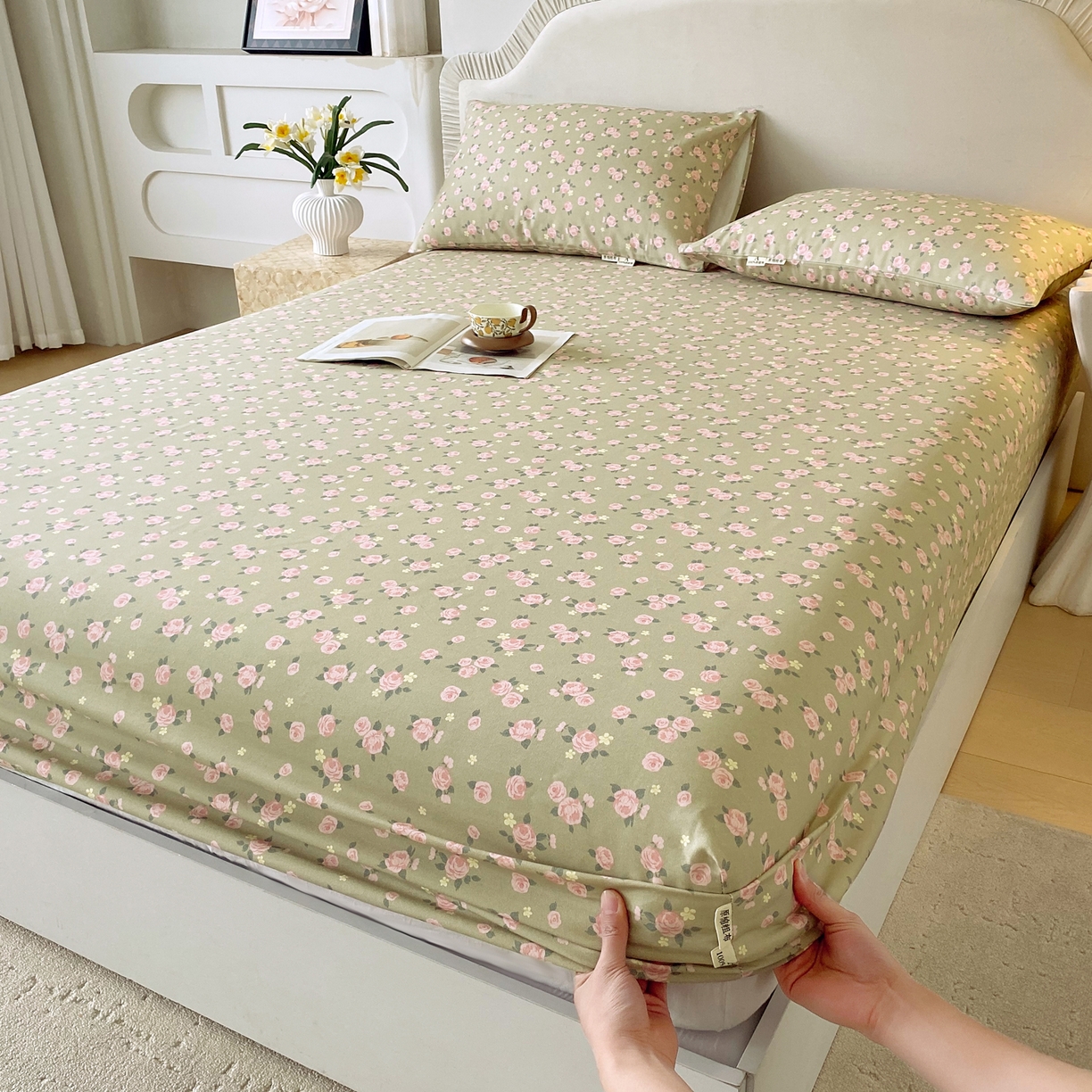 91家纺网 家纺一手货源 找家纺 春皖家纺 2026春夏新品简约款老粗布系列床笠品单床笠 床笠单件 知微