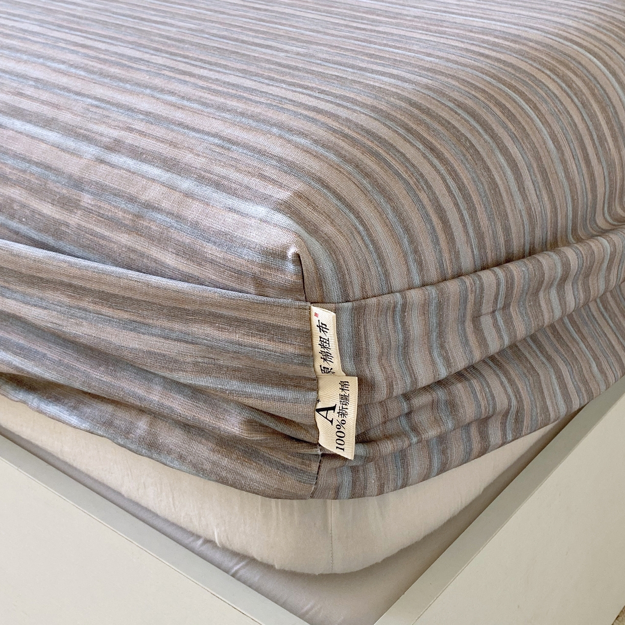 91家纺网 家纺一手货源 找家纺 春皖家纺 2026春夏新品简约款老粗布系列床笠品单床笠 床笠单件 知一Y