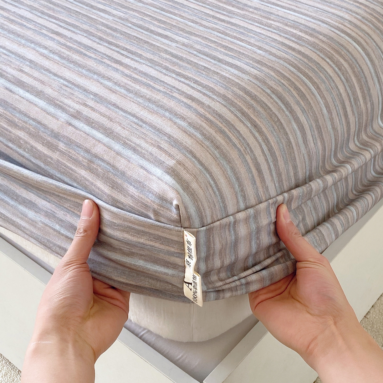 91家纺网 家纺一手货源 找家纺 春皖家纺 2026春夏新品简约款老粗布系列床笠品单床笠 床笠单件 知一Y