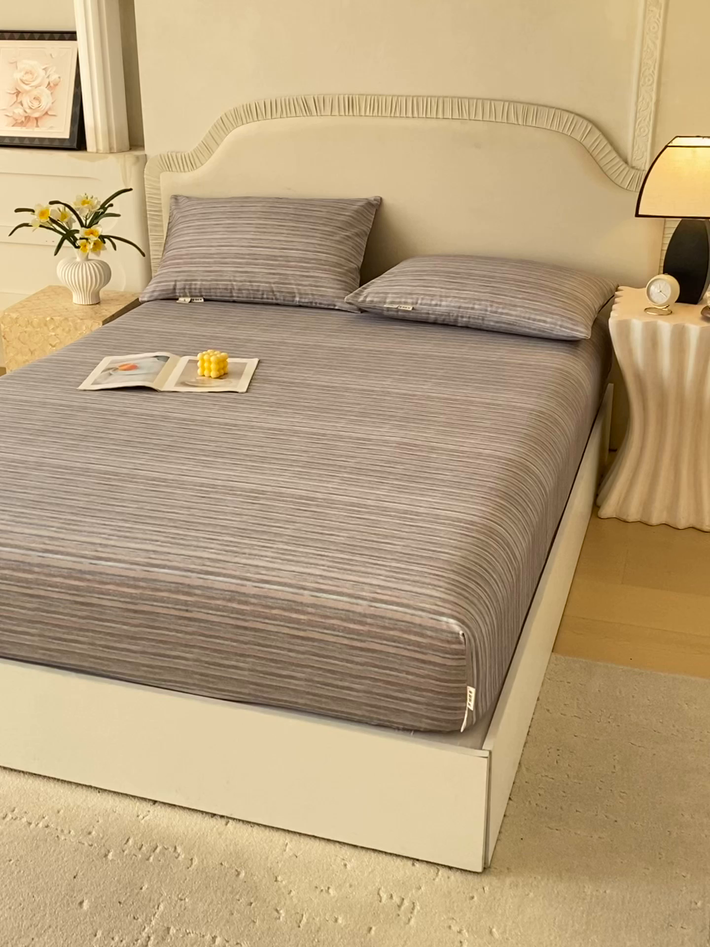 91家纺网 家纺一手货源 找家纺 春皖家纺 2026春夏新品简约款老粗布系列床笠品单床笠 床笠单件 知一Y