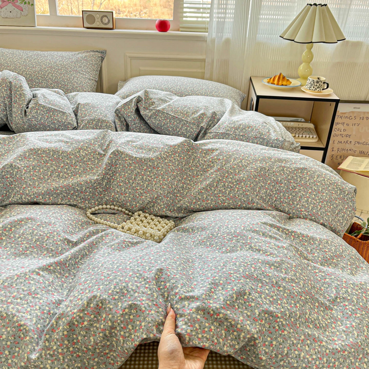 91家纺网 家纺一手货源 找家纺 柠馨 2026新款13372全棉印花单被套被套单件-薇丽 沧澜