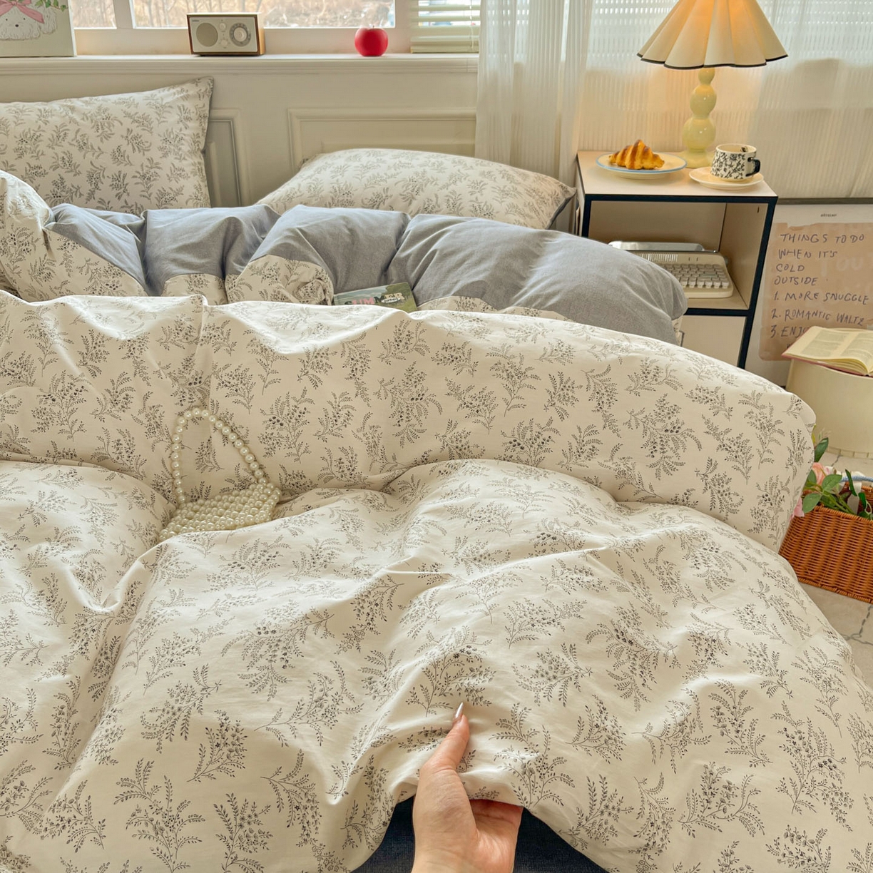 91家纺网 家纺一手货源 找家纺 柠馨 2026新款13372全棉印花单被套被套单件-薇丽 麦素