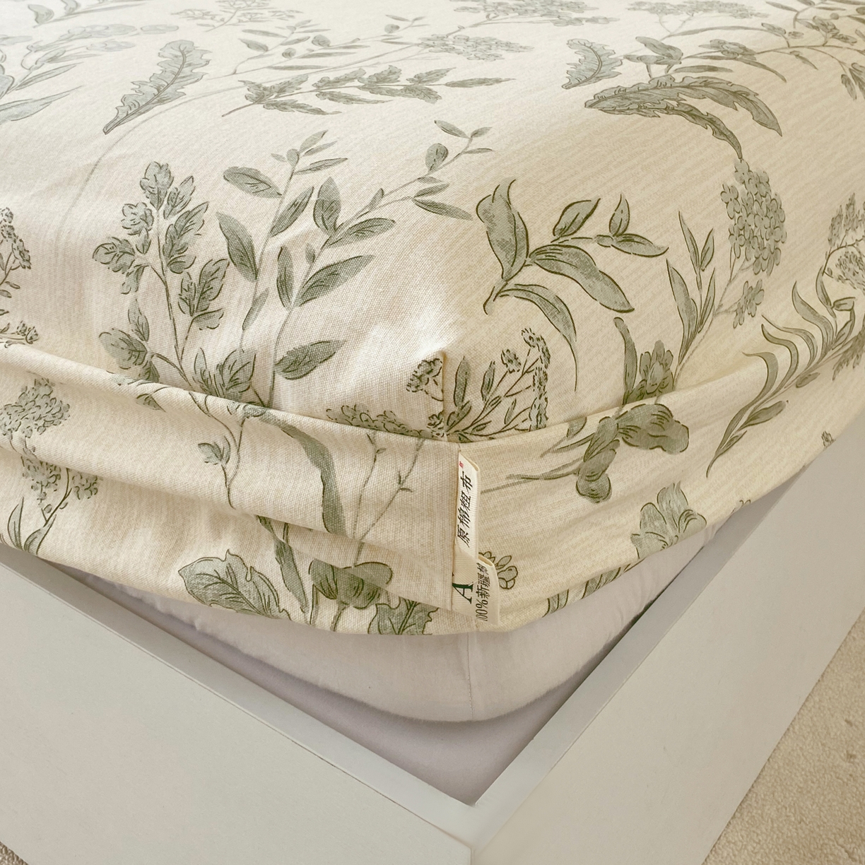 91家纺网 家纺一手货源 找家纺 春皖家纺 2026春夏新品简约款老粗布系列床笠品单床笠 床笠单件 子青