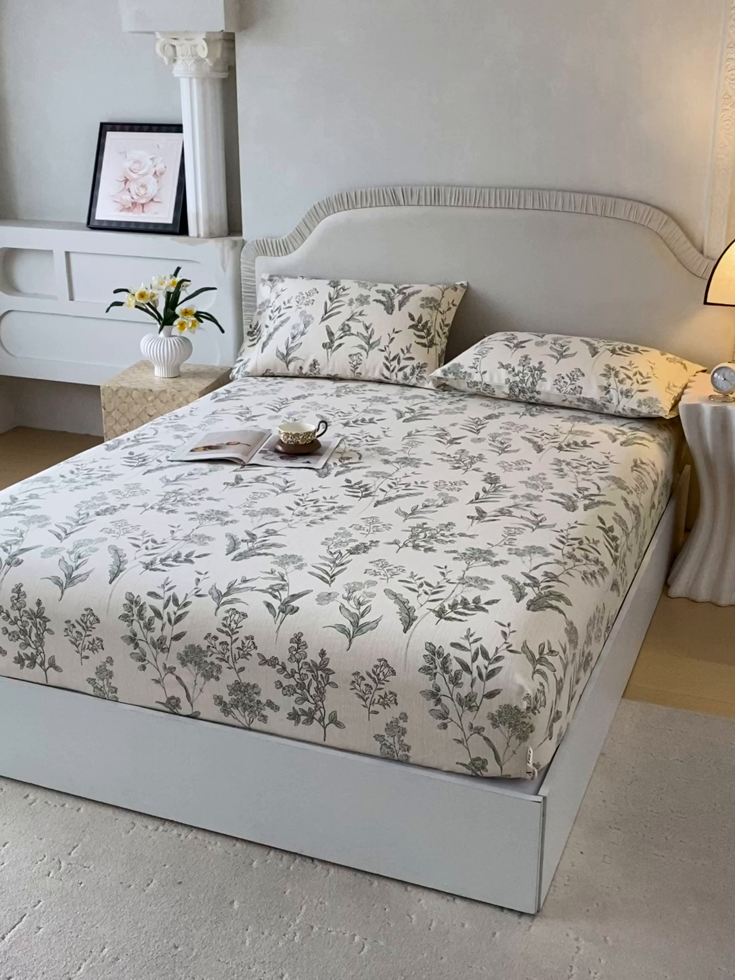 91家纺网 家纺一手货源 找家纺 春皖家纺 2026春夏新品简约款老粗布系列床笠品单床笠 床笠单件 子青