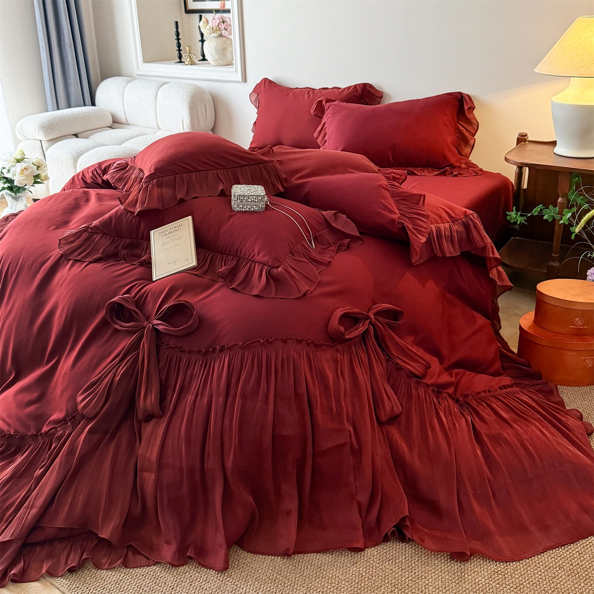 91家纺网 家纺一手货源 找家纺 （总）吾欢心 2026春夏新款公主风索菲亚四件套