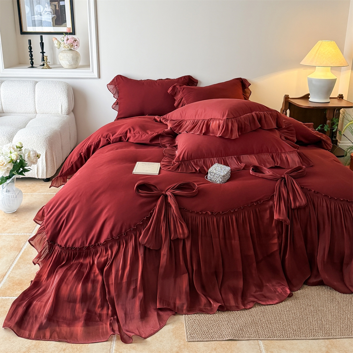 91家纺网 家纺一手货源 找家纺 （总）吾欢心 2026春夏新款公主风索菲亚四件套