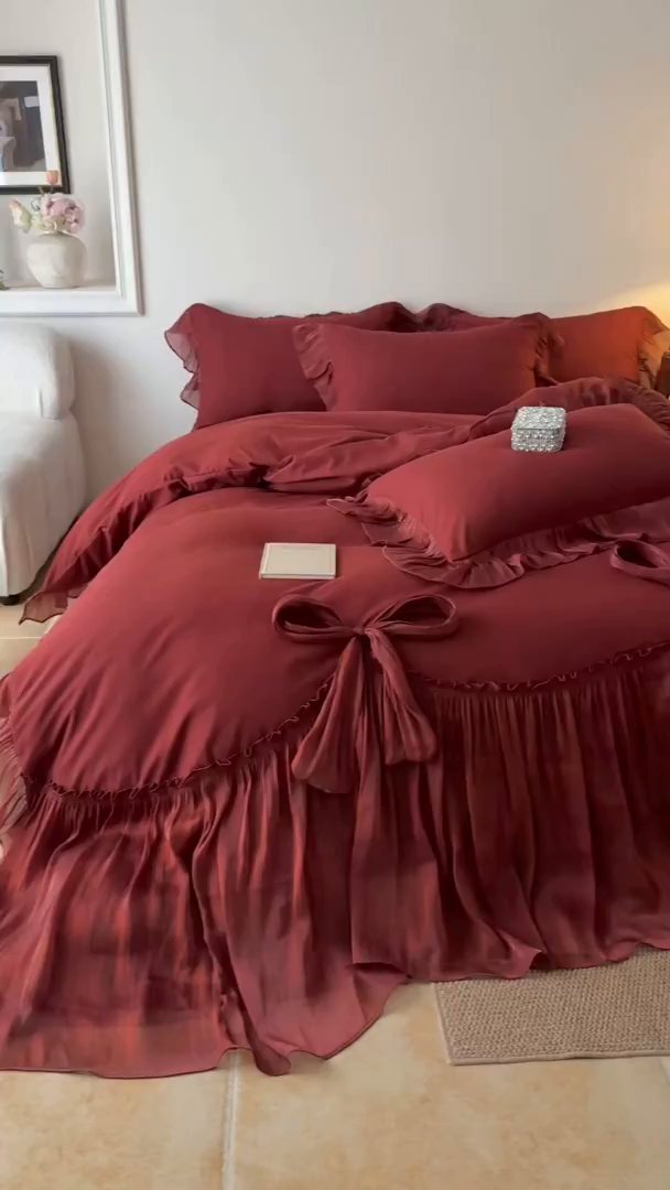 91家纺网 家纺一手货源 找家纺 （总）吾欢心 2026春夏新款公主风索菲亚四件套