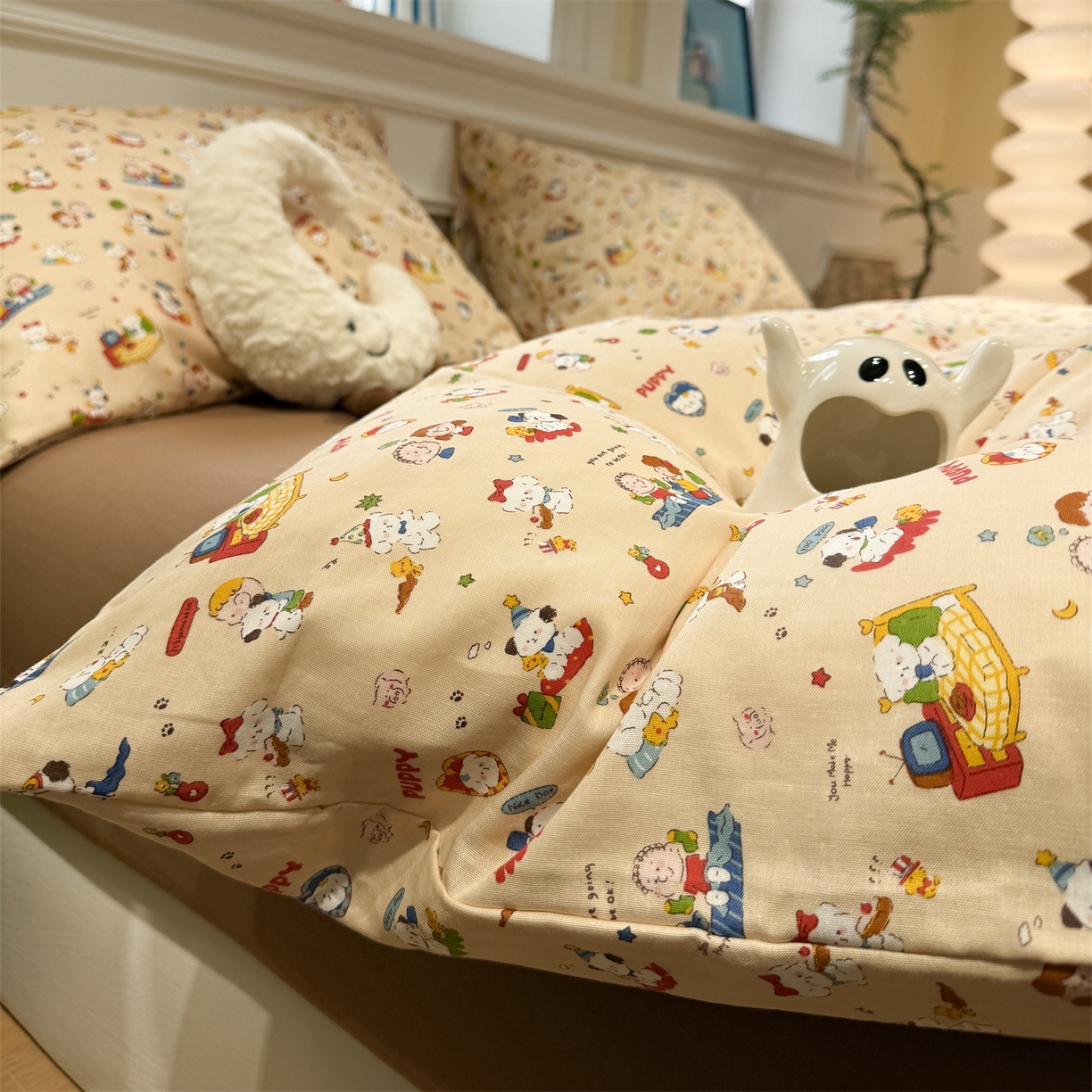 91家纺网 家纺一手货源 找家纺 塞纳 2026新款.全棉有氧双层纱四件套-场景一 游乐园