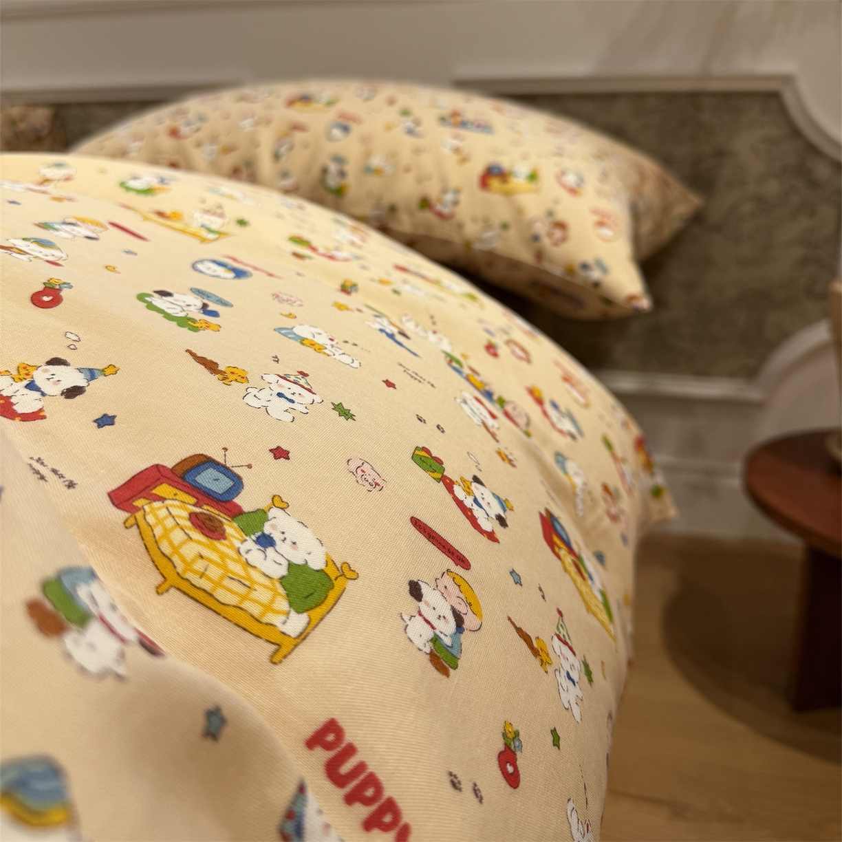 91家纺网 家纺一手货源 找家纺 塞纳 2026新款.全棉有氧双层纱四件套-场景一 游乐园