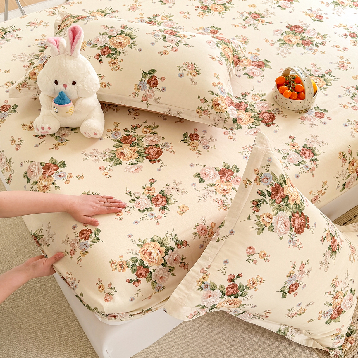 91家纺网 家纺一手货源 找家纺 （总）壹贝家纺 2026新款全棉印花床笠系列