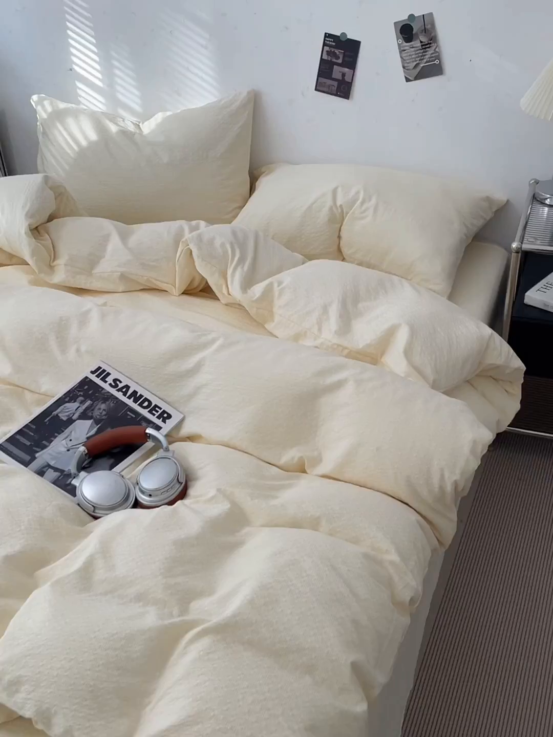 91家纺网 家纺一手货源 找家纺 （总）卡迪熊家纺 2026新款软糯泡芙纱纯色四件套