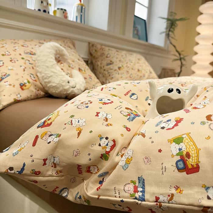 91家纺网 家纺一手货源 找家纺 （总）塞纳 2026新款.全棉有氧双层纱四件套-场景二