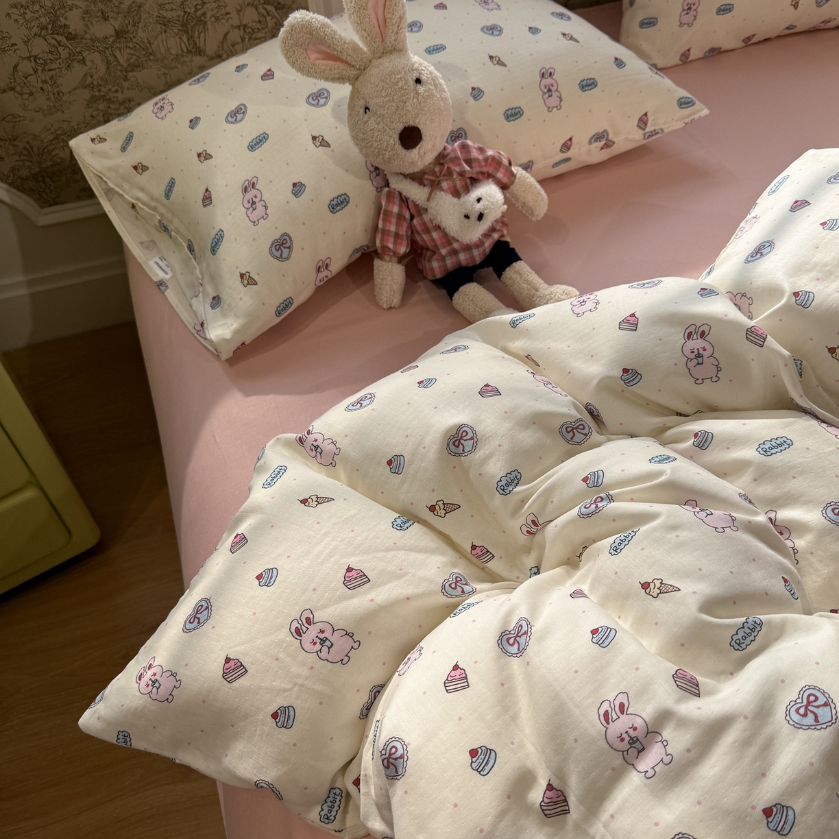 91家纺网 家纺一手货源 找家纺 （总）塞纳 2026新款.全棉有氧双层纱四件套-场景二