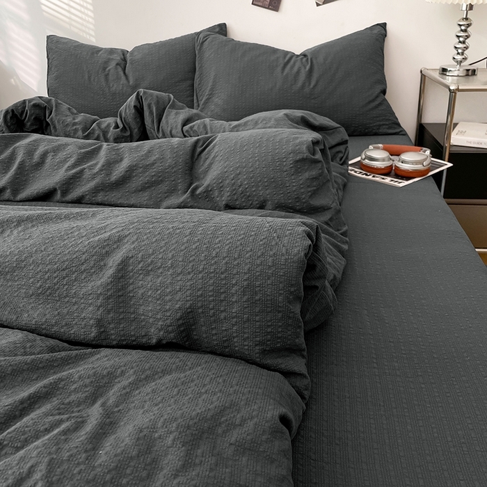 91家纺网 家纺一手货源 找家纺 （总）彩韵家纺 2026新款软糯泡芙纱纯色四件套