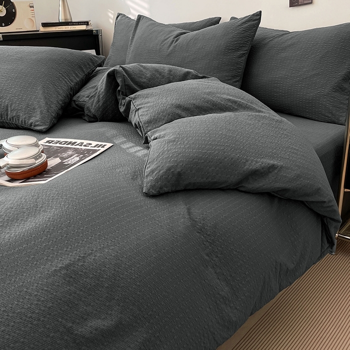 91家纺网 家纺一手货源 找家纺 （总）彩韵家纺 2026新款软糯泡芙纱纯色四件套