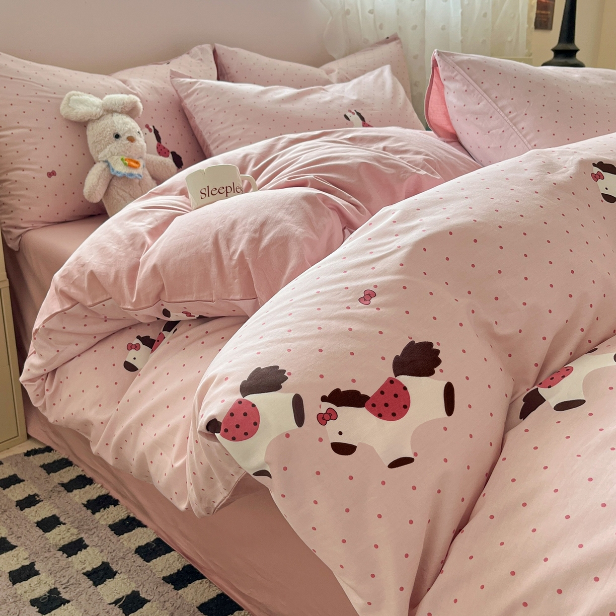 91家纺网 家纺一手货源 找家纺 （总）柠馨 2026春夏新款13372全棉纯棉印花四件套-芙拉系列