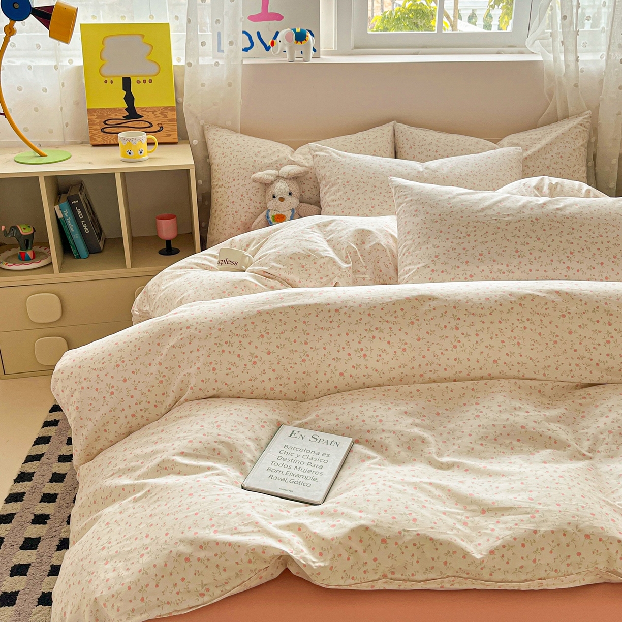 91家纺网 家纺一手货源 找家纺 柠馨 2026春夏新款13372全棉纯棉印花四件套-芙拉系列 绵密