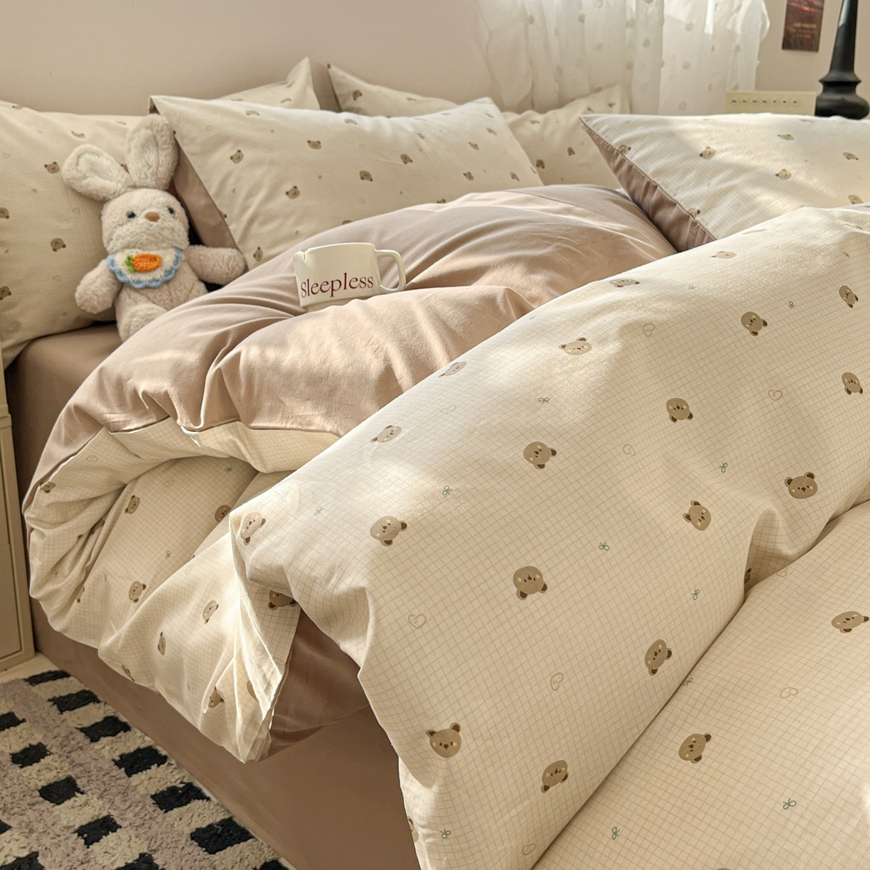 91家纺网 家纺一手货源 找家纺 （总）柠馨 2026春夏新款13372全棉纯棉印花四件套-芙拉系列