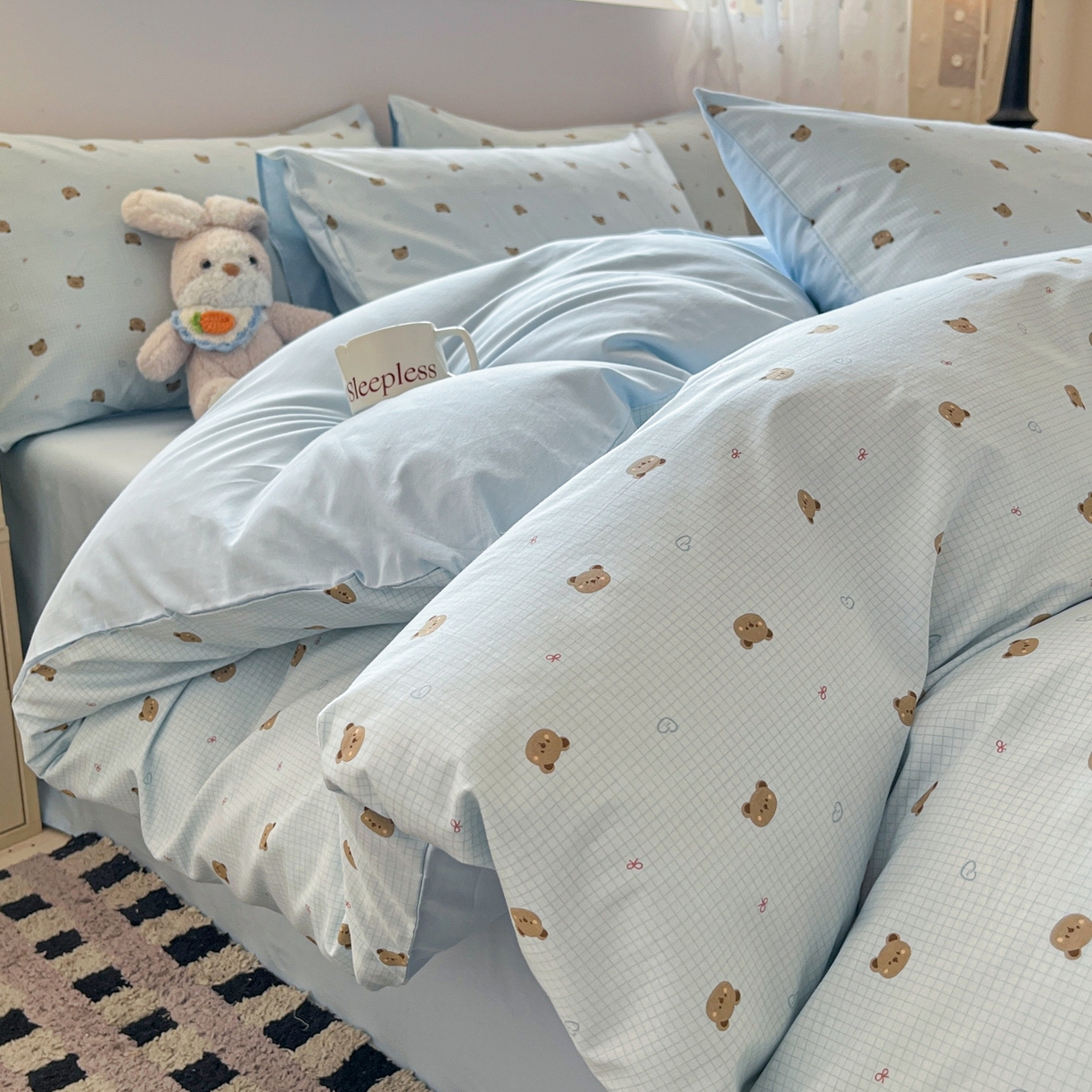 91家纺网 家纺一手货源 找家纺 （总）柠馨 2026春夏新款13372全棉纯棉印花四件套-芙拉系列