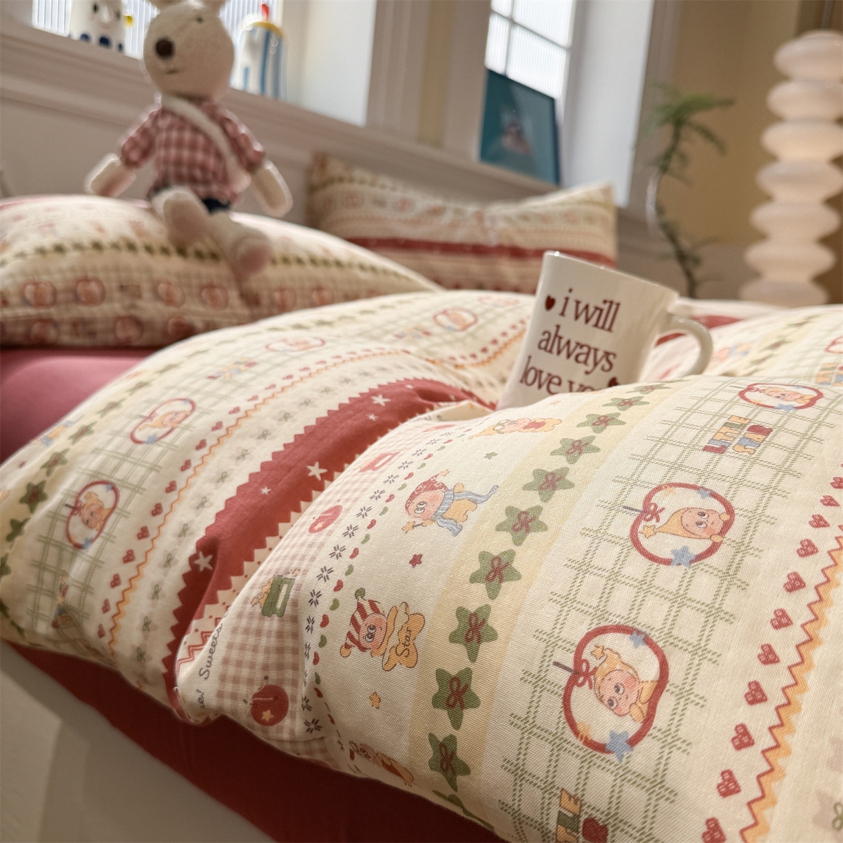 91家纺网 家纺一手货源 找家纺 （总）塞纳 2026新款.全棉有氧双层纱四件套-场景二